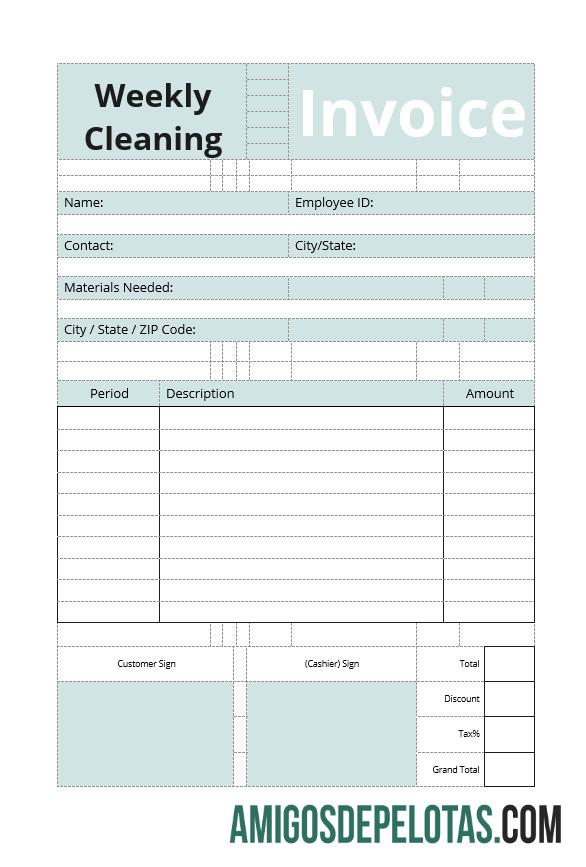 realista Modelo de fatura de limpeza comercial